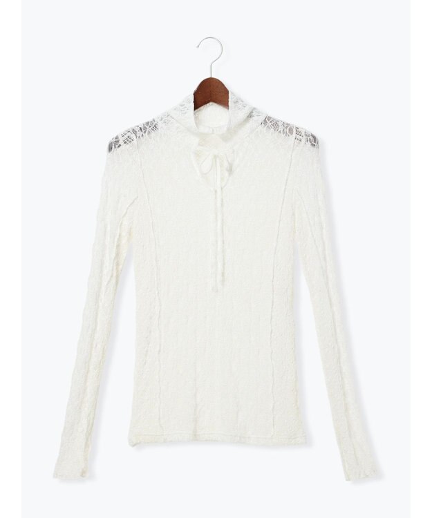 Te chichi パッチワークレース前後2WAY衿デザインTOPS《2025Autumn catalog item》 オフホワイト