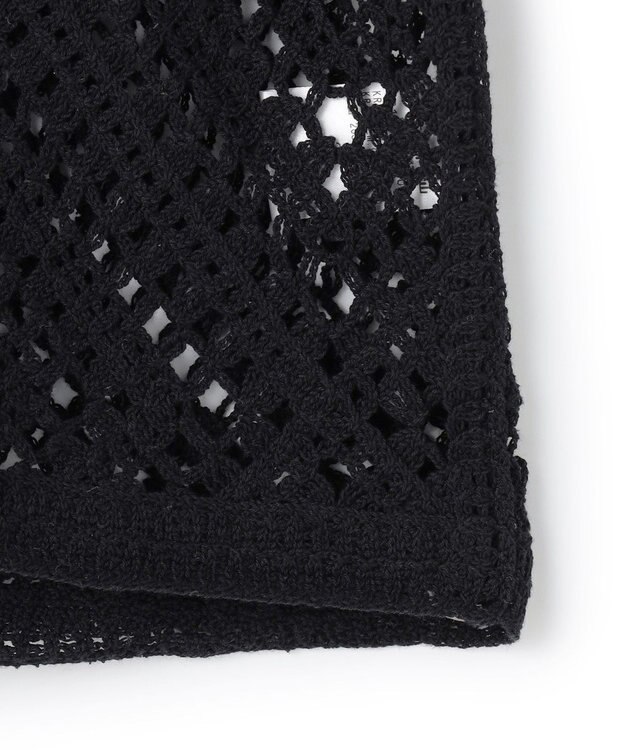 23区 【先行予約】エンブロイダリーレース ポロ ニット ブラック系