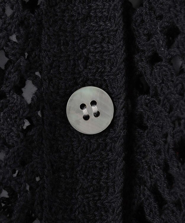 23区 【先行予約】エンブロイダリーレース ポロ ニット ブラック系