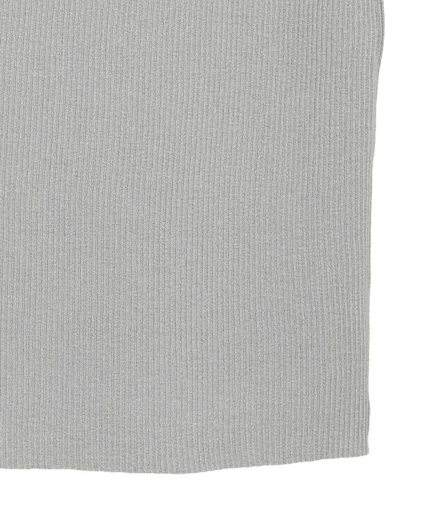 earth music&ecology アシメネックリブニットプルオーバー Gray Mixture