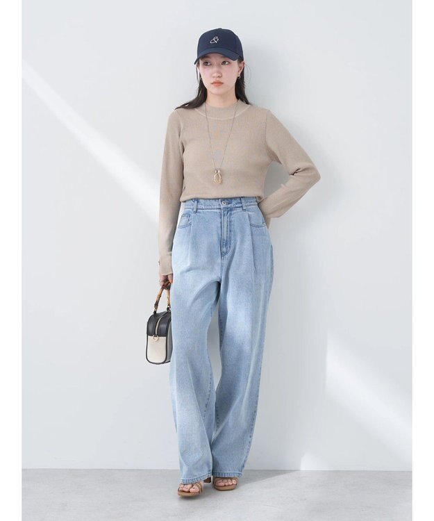 earth music&ecology シアーリブニットプルオーバー Beige