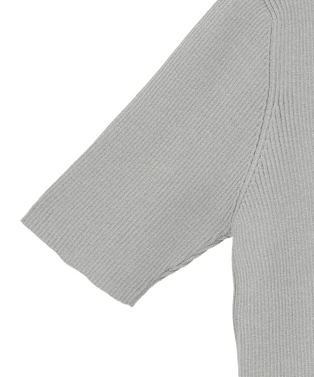 earth music&ecology アシメネックリブニットプルオーバー Gray Mixture