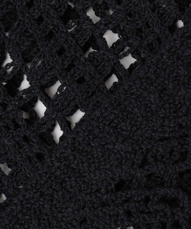 23区 【先行予約】エンブロイダリーレース ポロ ニット ブラック系