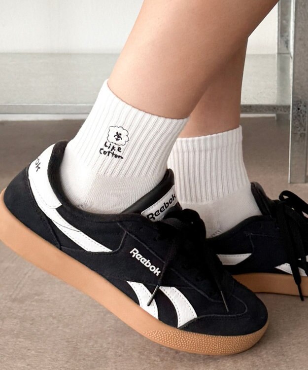 WEGO 手描き風刺繍アンクルパイルソックス 柄3