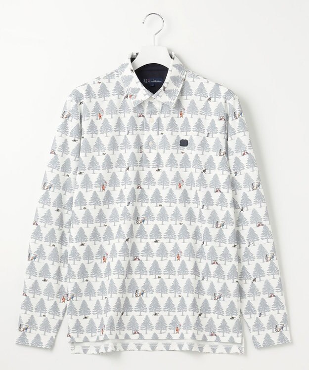 23区GOLF 【MEN】白夜ゴルフ柄 長袖シャツ ホワイト系5