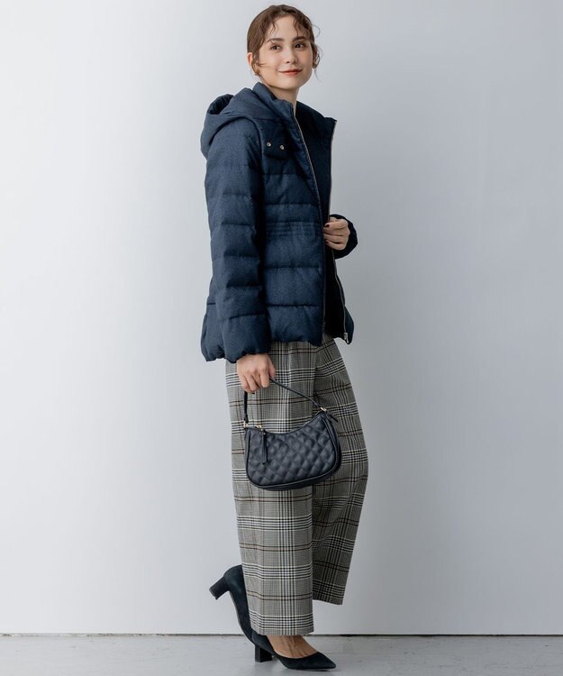 組曲 【洗える・2WAY】ライトタフタショートダウン ネイビー系5