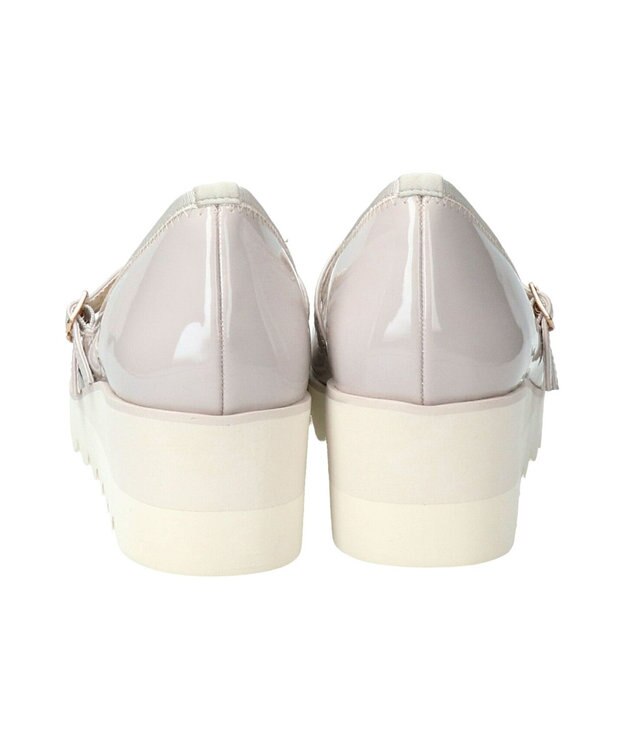 Bridget Birkin 【Round About】厚底ダブルストラップパンプス ライトグレーエナメル