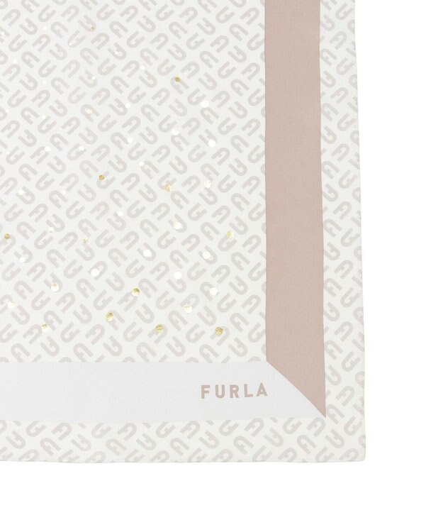MOONBAT FURLA(フルラ)シルクツイル アーチロゴ スカーフ 65cm×65cm オフホワイト