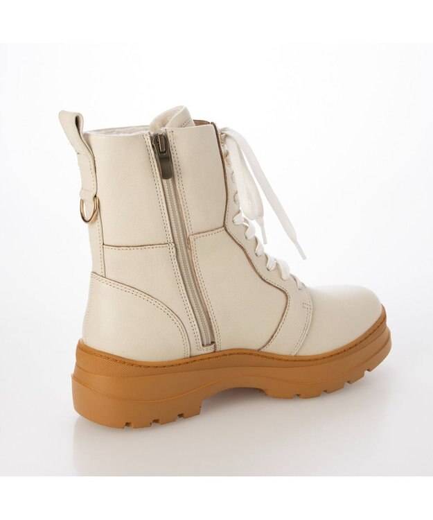 MODE ET JACOMO <carino>厚底レースアップブーツ アイボリー