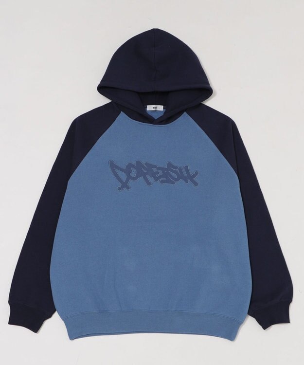 WEGO ラグランプルパーカー ブルー