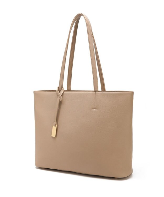 style code 【MERCURYDUO/マーキュリーデュオ】レニス　チャーム付きシンプルラージトートバッグ ベージュ