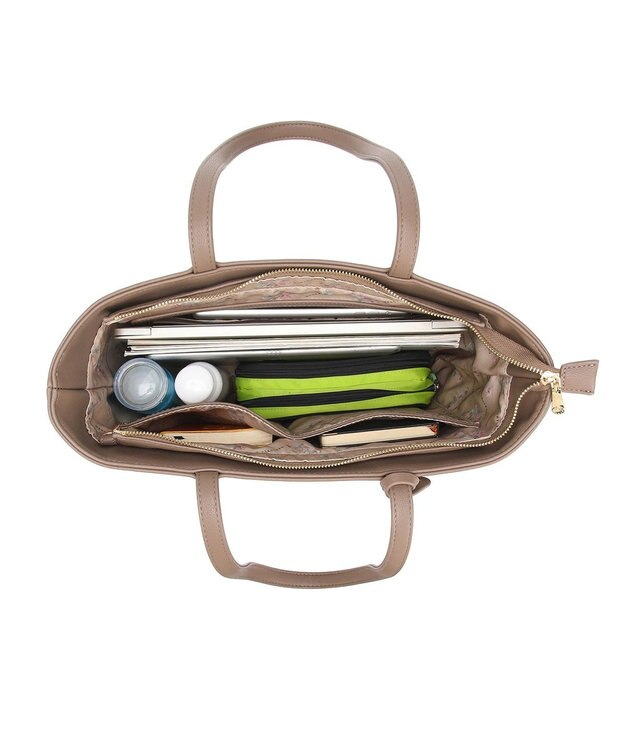 style code 【MERCURYDUO/マーキュリーデュオ】レニス　チャーム付きシンプルラージトートバッグ ベージュ