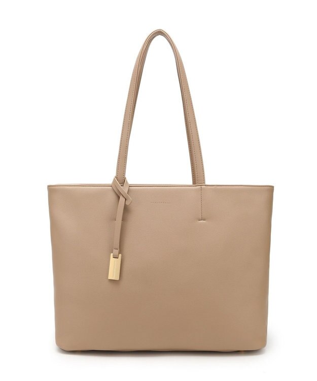 style code 【MERCURYDUO/マーキュリーデュオ】レニス　チャーム付きシンプルラージトートバッグ ベージュ