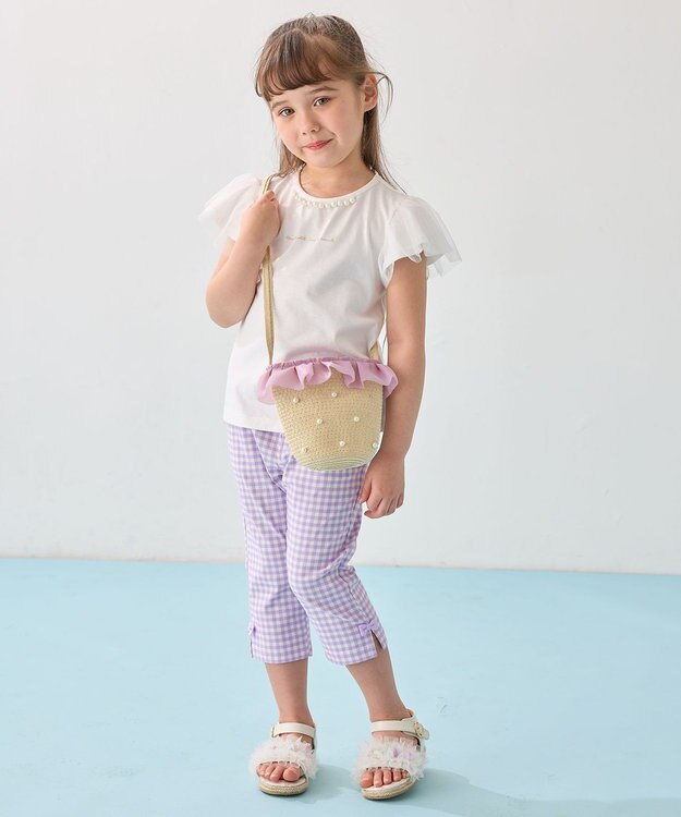 ANY KIDS ひんやりクール パールTシャツ オフホワイト