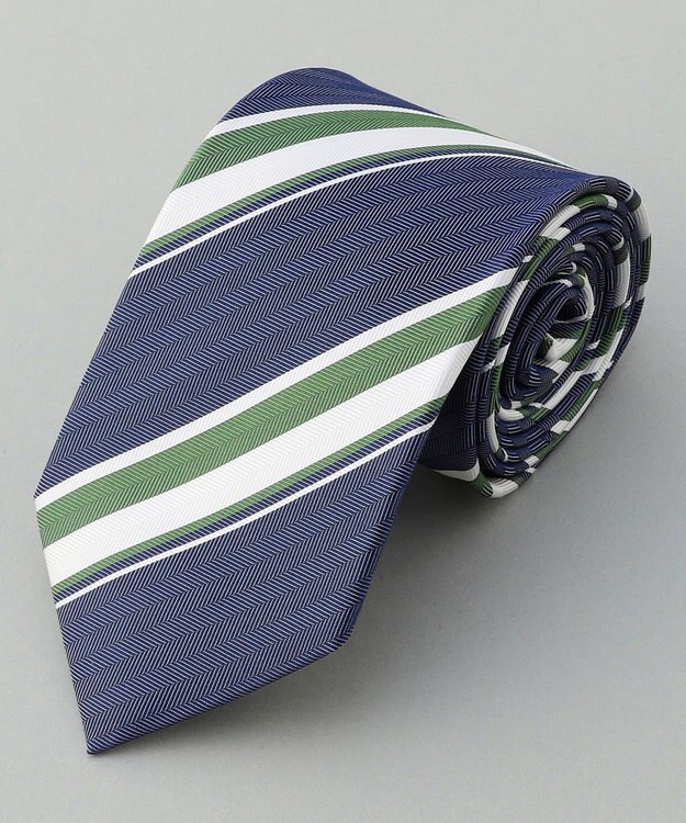 GOTAIRIKU GOTAIRIKU別注【日本製】シルク ネクタイ_レジメンタル柄 ネイビー系1