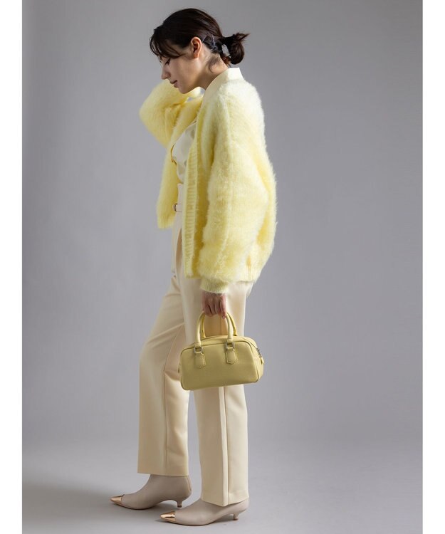 Te chichi 【Atelier Bonheur】キャットヤーンVネックカーディガン《2025winter catalog item》 イエロー