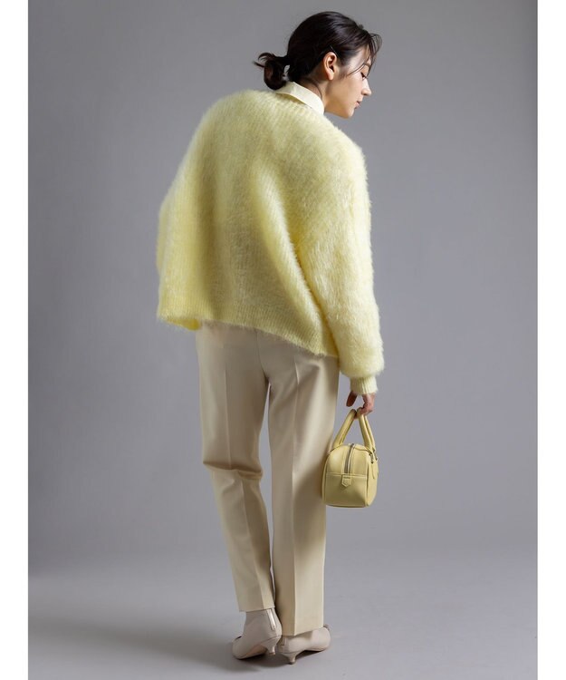 Te chichi 【Atelier Bonheur】キャットヤーンVネックカーディガン《2025winter catalog item》 イエロー