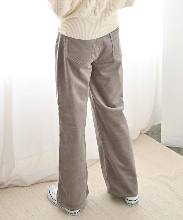 caqu ワイドフィット 裏起毛コーデュロイパンツ graige