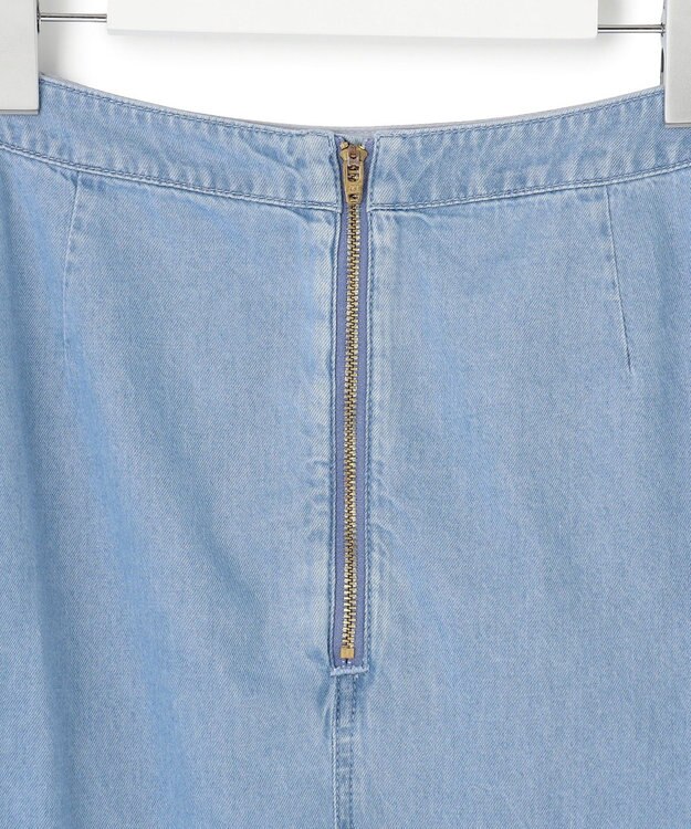 23区 S 【洗える】ライトダンガリー フレア スカート ライトインディゴ