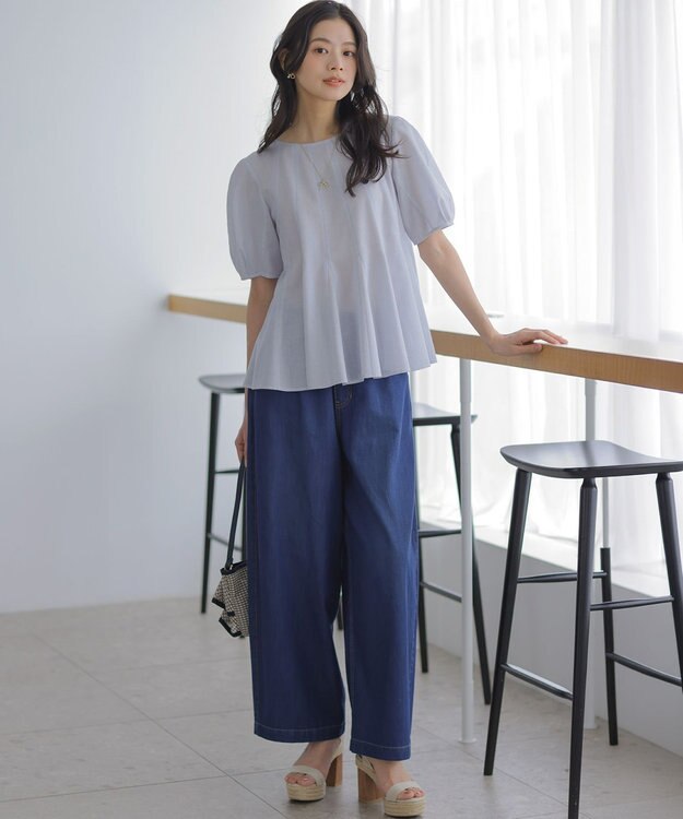 組曲 S 【先行予約】ライトオンスデニム ワイドシルエットパンツ インディゴ系