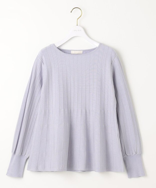 ANY SIS L 【洗える】ペプラム ニット ライトブルー