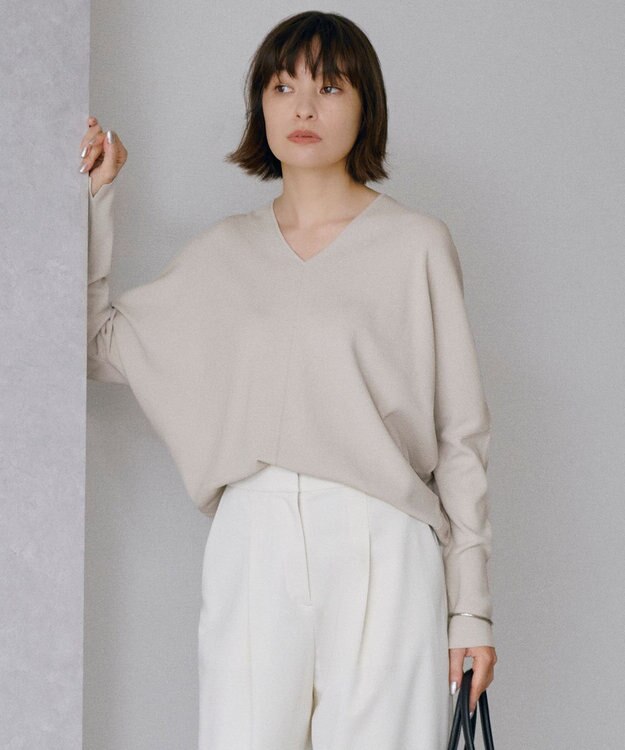 ICB 【洗える】 クロスコンビ Vネックプルオーバー トープ系