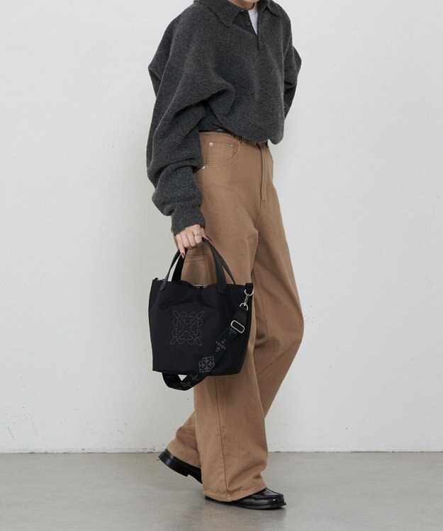 russet 《WEB限定》コーデュラナイロン2WAYミニトートバッグ(CE-1673-WEB) Black