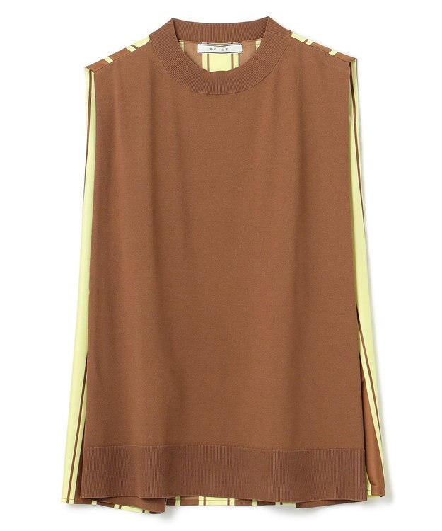 BEIGE， 【洗える】VALOIS / ドッキングニット Camel