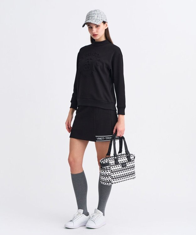 23区GOLF 【UNISEX】フラッグ総柄カートバッグ ブラック系5