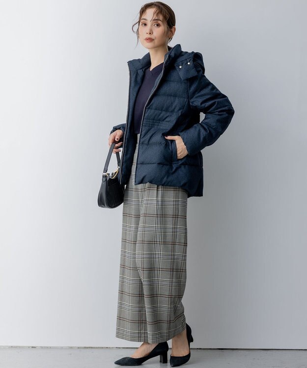 組曲 L 【洗える・2WAY】ライトタフタショートダウン ネイビー系5