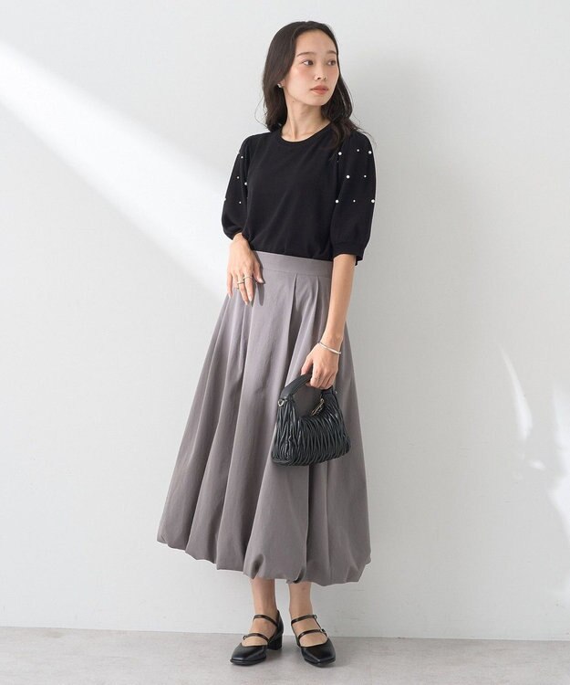 earth music&ecology バルーンスカート Charcoal Gray