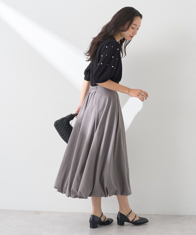 earth music&ecology バルーンスカート Charcoal Gray