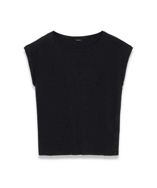JOSEPH 【洗える】リネンジャージー　キャップスリーブトップス Black