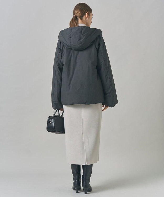 ICB 【WEB限定カラーあり・撥水加工】ADSダウン フーデットミドル丈コート チャコールグレー系