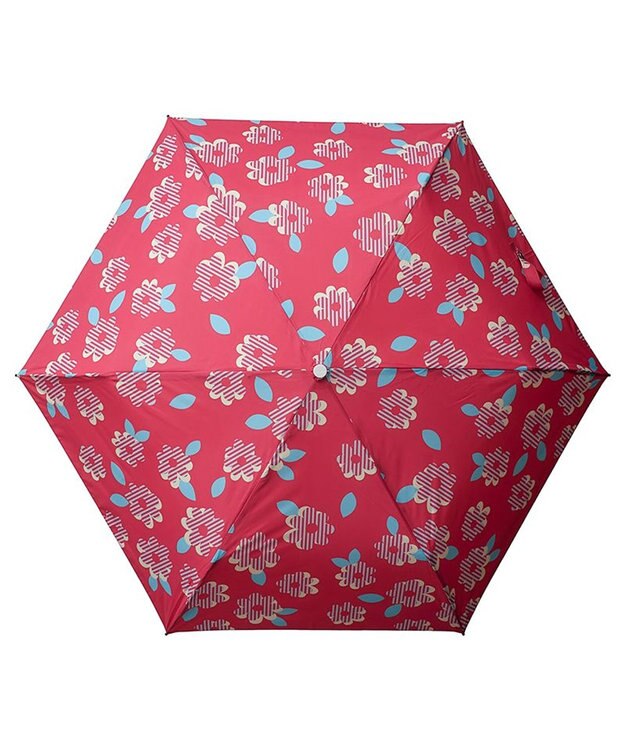 MOONBAT 【超撥水】フロータス (FLO(A)TUS) 折りたたみ傘 ストライプフラワー 耐風 レッド