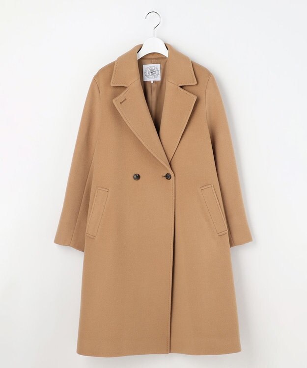 J.PRESS LADIES Pureラムウール ダブル ロングコート キャメル系
