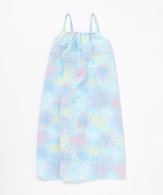 ANY KIDS 【簡単着付け】2WAY セパレート浴衣セット サックスブルー×花火