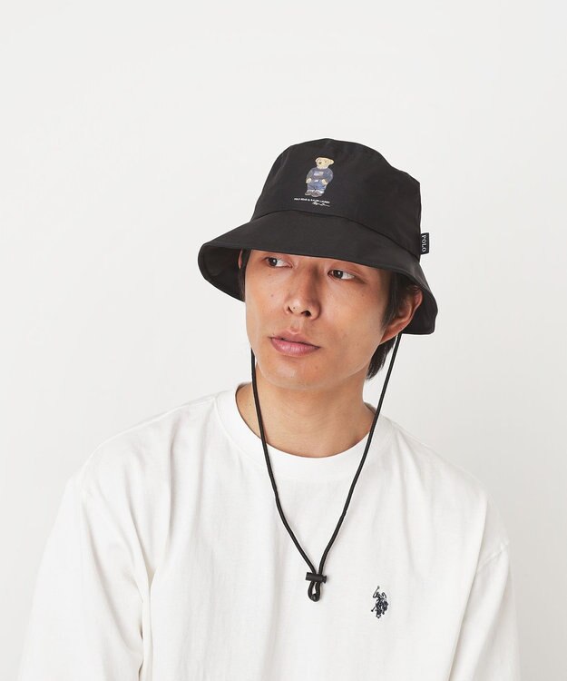 MOONBAT 【WEB限定】POLO RALPH LAUREN（ポロ ラルフ ローレン）遮光 レインハット  FLAG BEAR ポロベア ブラック