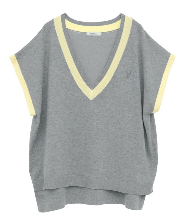 earth music&ecology チルデンライクベスト Gray Mixture