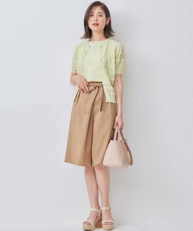 組曲 【WEB限定】オシャクロスキュロットパンツ ベージュ系