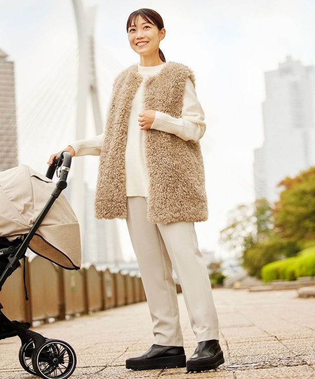 UNFILO ウォームテーパードパンツ グレージュ