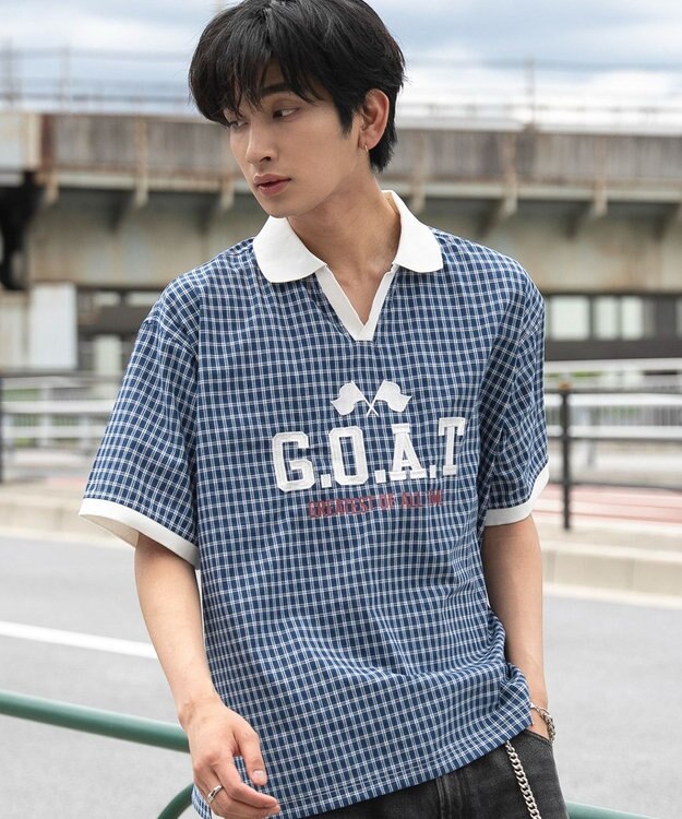 WEGO 【ユニセックス着用ITEM】チェックゲームシャツ ブルーチェック1