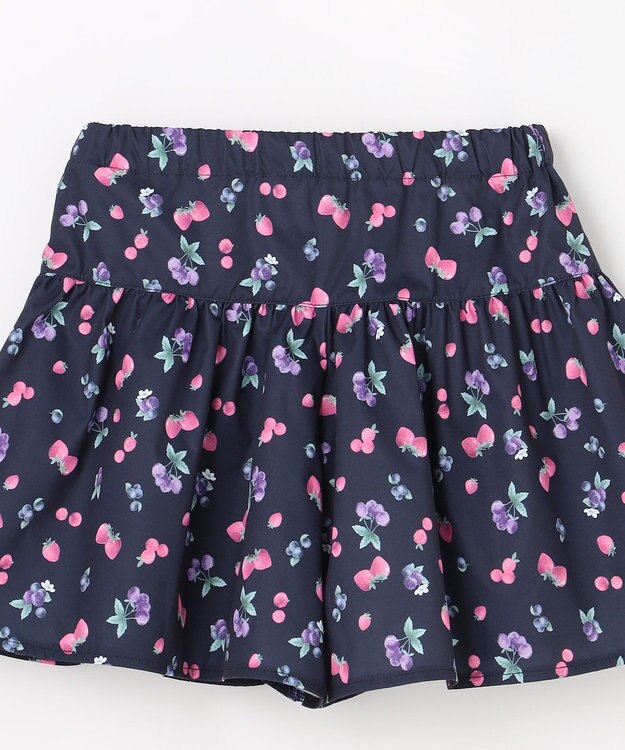 ANY KIDS 【洗濯機可能】総柄フルーツ キュロット ネイビー