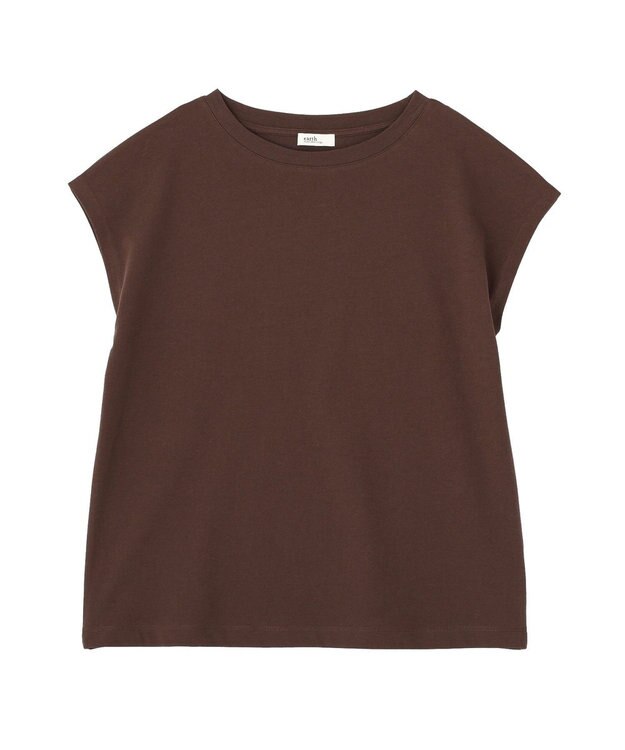 earth music&ecology 【遮熱・接触冷感・UVカット】フレンチスリーブTシャツ Brown