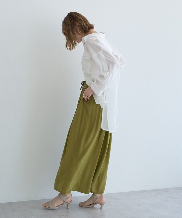 YECCA VECCA シルキータックワイドパンツ Charcoal Gray