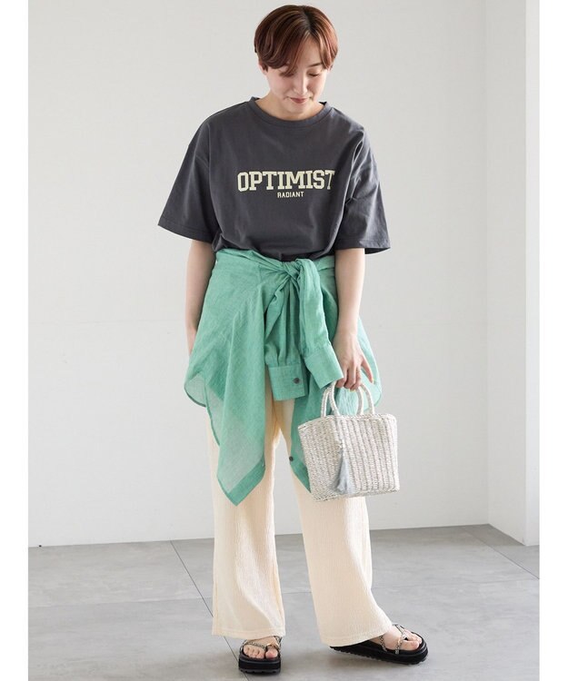 Te chichi シンプルロゴプリントBIGTシャツ《2026 SUMMER LOOK item》 チャコールグレー