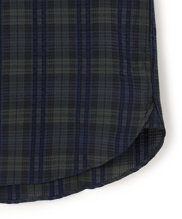J.PRESS MEN 【KING SIZE 】【吸水速乾 / 接触冷感 / 高通気性】Aero Weave クールマックスサッカー チェック シャツ / B.D. ネイビー系3