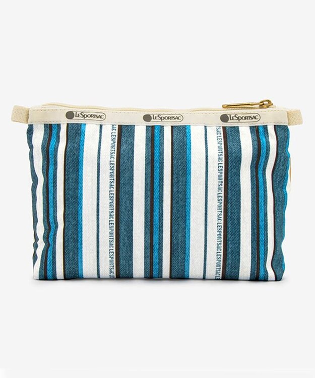 LeSportsac COSMETIC CLUTCH/ティールグリーンストライプ ティールグリーンストライプ