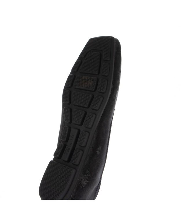 MODE ET JACOMO <carino>スクエアトゥ切り替えデザインフラットパンプス ブラック