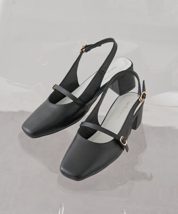 earth music&ecology 【予約】ベルトミュールパンプス ブラック